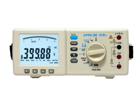 APPA 208 digital multimeter - AC/DC, 0.03% accuracy, USB