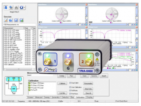 Analizator wektorowy MegiQ VNA-0460e 400MHz – 6GHz 2½-portowy VNA z Bias Generatorem